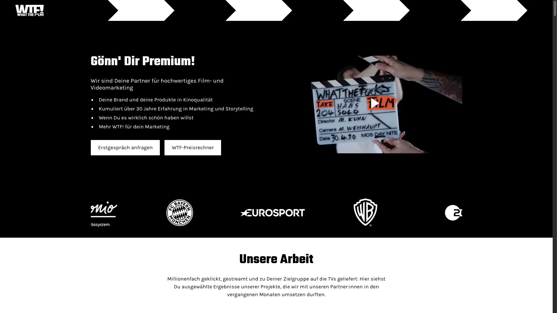 Screenshot der neuen WhatTheFilm Website